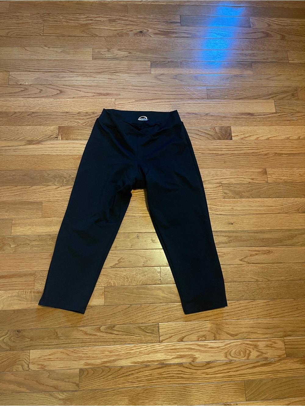 Performance Womens Black Padded Cycling Capri Leggings Size Large Bike Pants